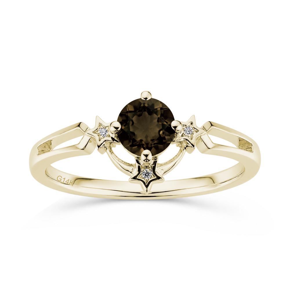 Round Cut Pink Sapphire Star Proposal Ring - LUO Jewelry #gemstone_Smoky Quartz