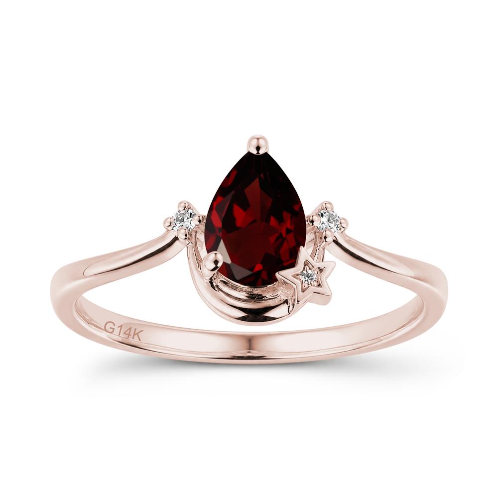 Pear Cut Green Sapphire Moon and Star Ring - LUO Jewelry #gemstone_Garnet