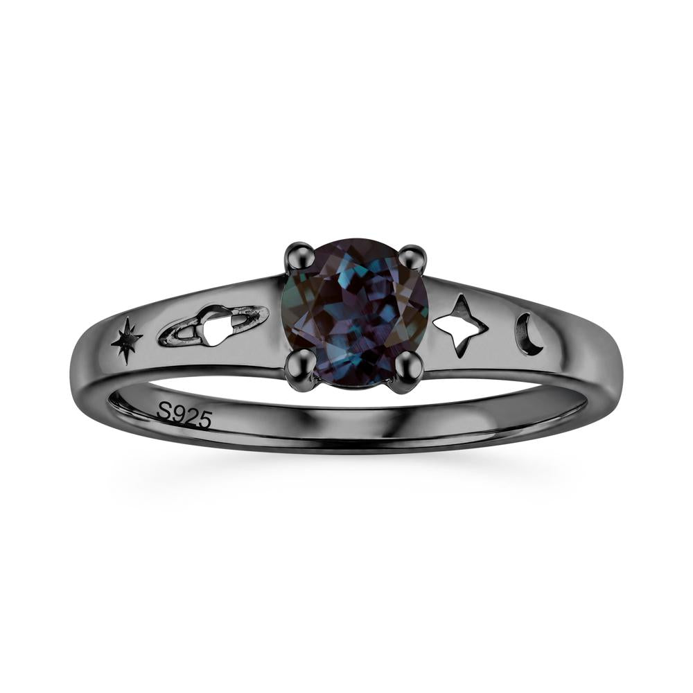 Petite Round Cut Pink Cubic Zirconia Hollow Engraved Ring - LUO Jewelry #gemstone_Alexandrite