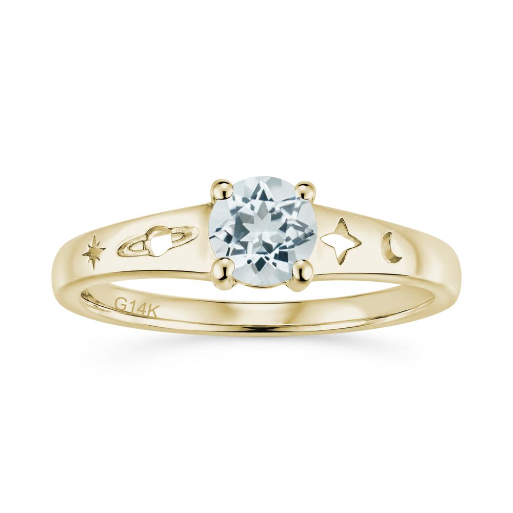 Petite Round Cut Pink Cubic Zirconia Hollow Engraved Ring - LUO Jewelry #gemstone_Aquamarine