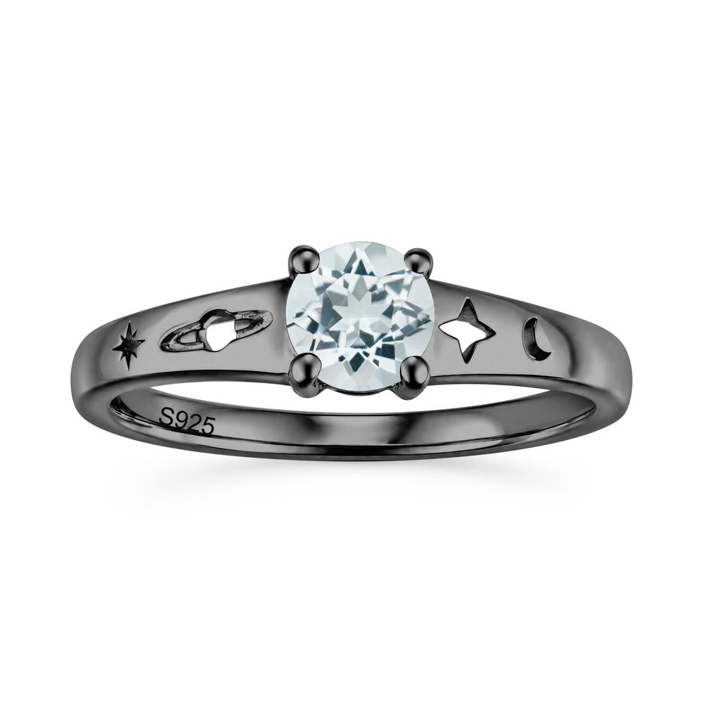 Petite Round Cut Pink Cubic Zirconia Hollow Engraved Ring - LUO Jewelry #gemstone_Aquamarine