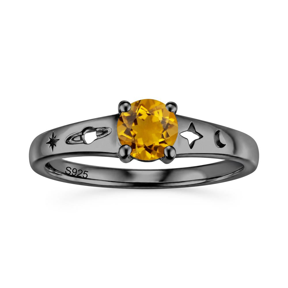 Petite Round Cut Pink Cubic Zirconia Hollow Engraved Ring - LUO Jewelry #gemstone_Citrine