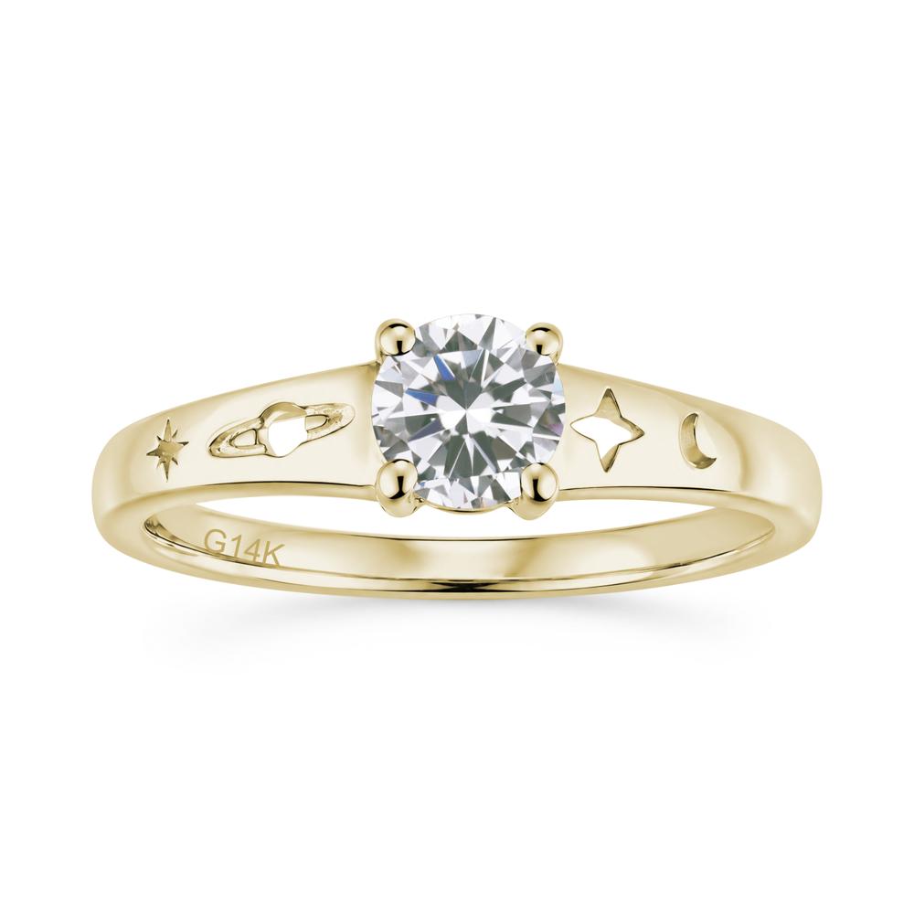 Petite Round Cut Pink Cubic Zirconia Hollow Engraved Ring - LUO Jewelry #gemstone_Cubic Zirconia