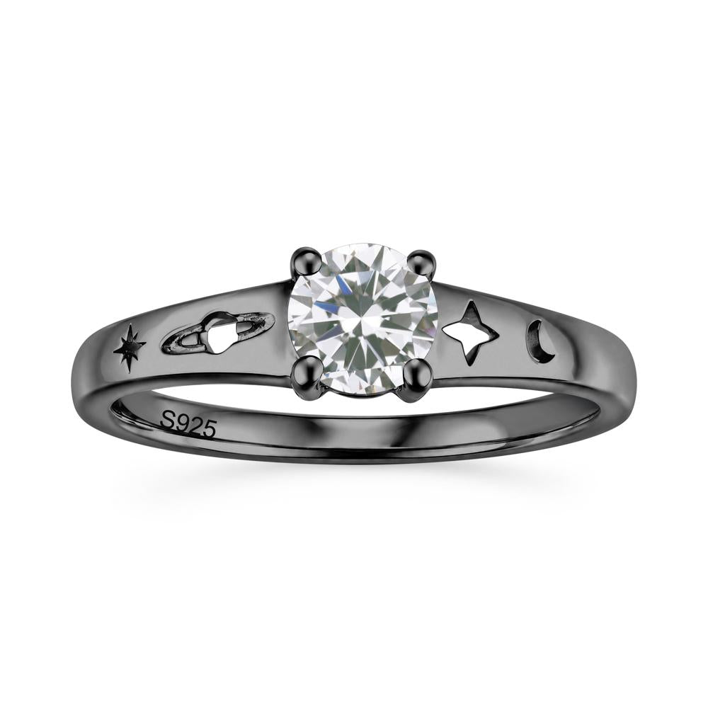 Petite Round Cut Pink Cubic Zirconia Hollow Engraved Ring - LUO Jewelry #gemstone_Cubic Zirconia
