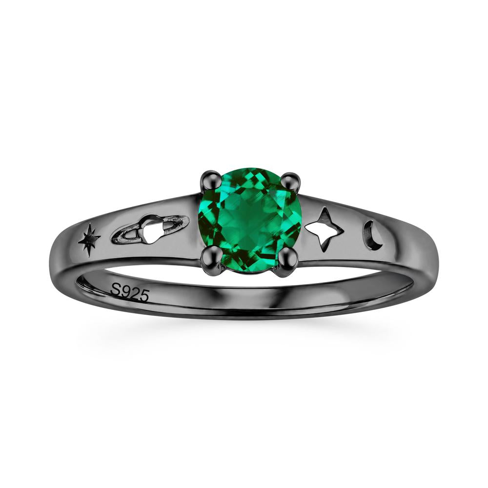 Petite Round Cut Pink Cubic Zirconia Hollow Engraved Ring - LUO Jewelry #gemstone_Emerald