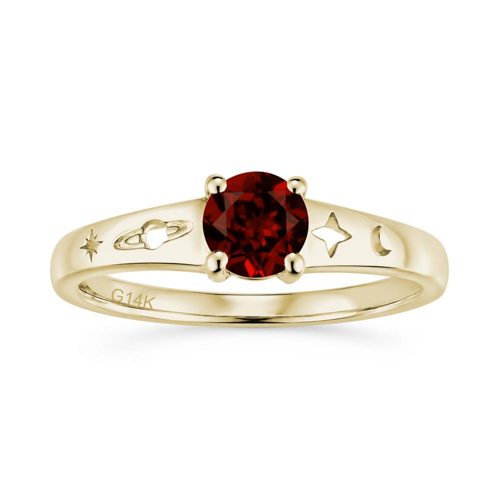 Petite Round Cut Pink Cubic Zirconia Hollow Engraved Ring - LUO Jewelry #gemstone_Garnet