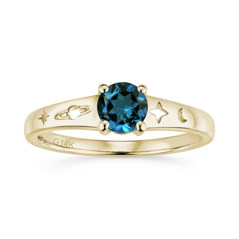 Petite Round Cut Pink Cubic Zirconia Hollow Engraved Ring - LUO Jewelry #gemstone_London Blue Topaz