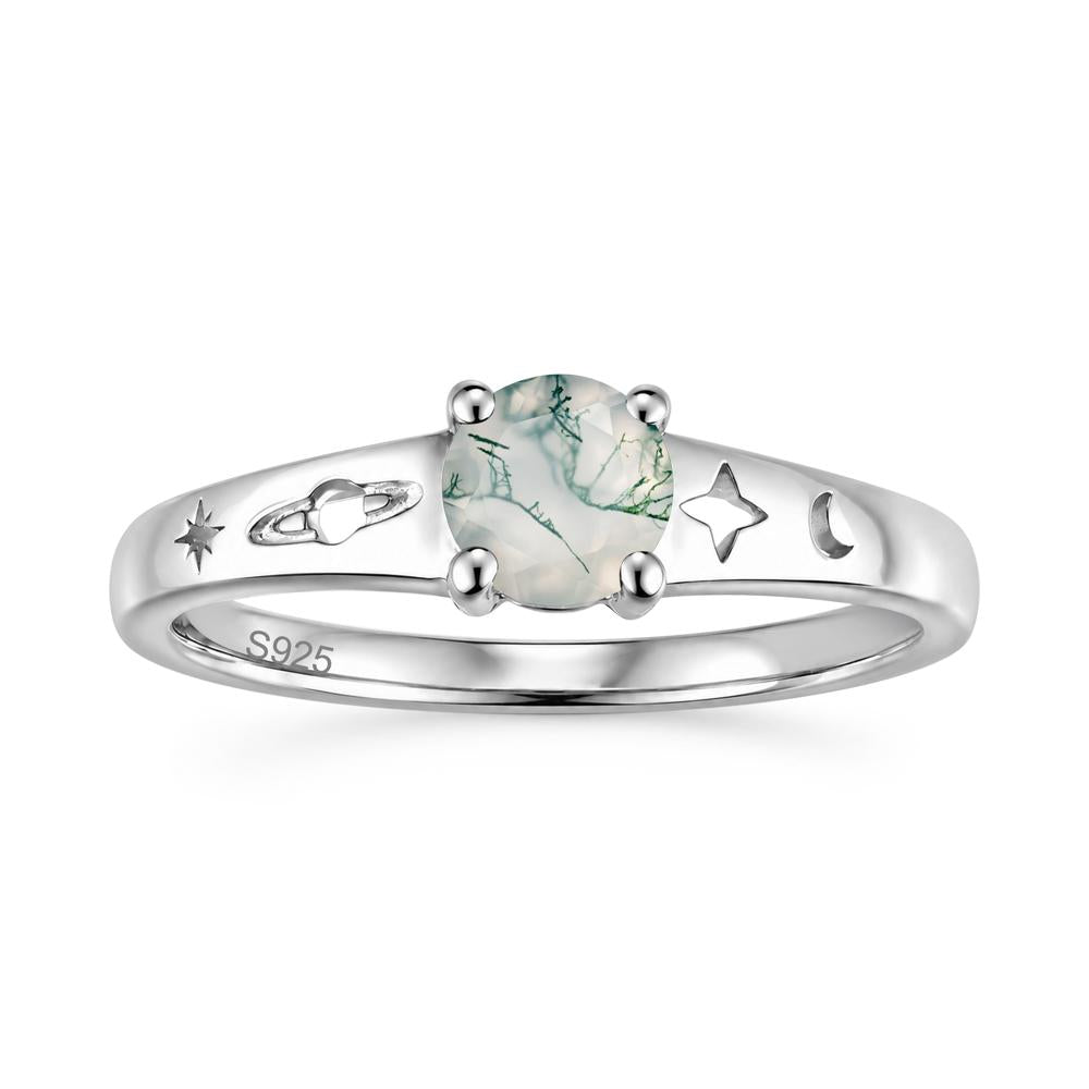 Petite Round Cut Pink Cubic Zirconia Hollow Engraved Ring - LUO Jewelry #gemstone_Moss Agate