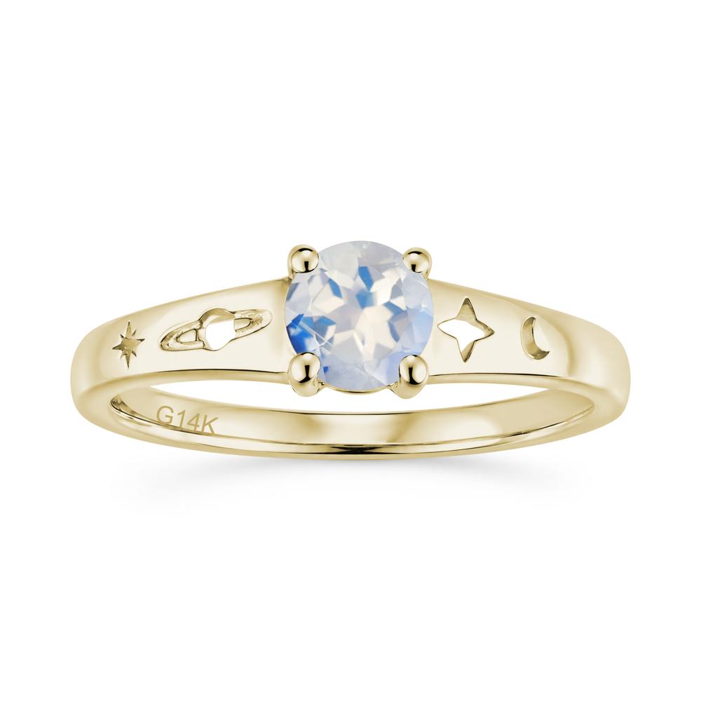 Petite Round Cut Pink Cubic Zirconia Hollow Engraved Ring - LUO Jewelry #gemstone_Moonstone