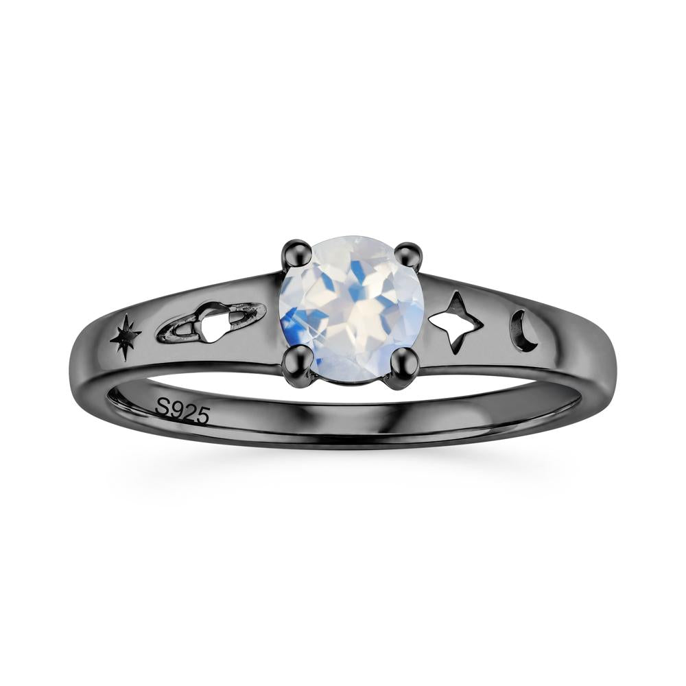 Petite Round Cut Pink Cubic Zirconia Hollow Engraved Ring - LUO Jewelry #gemstone_Moonstone