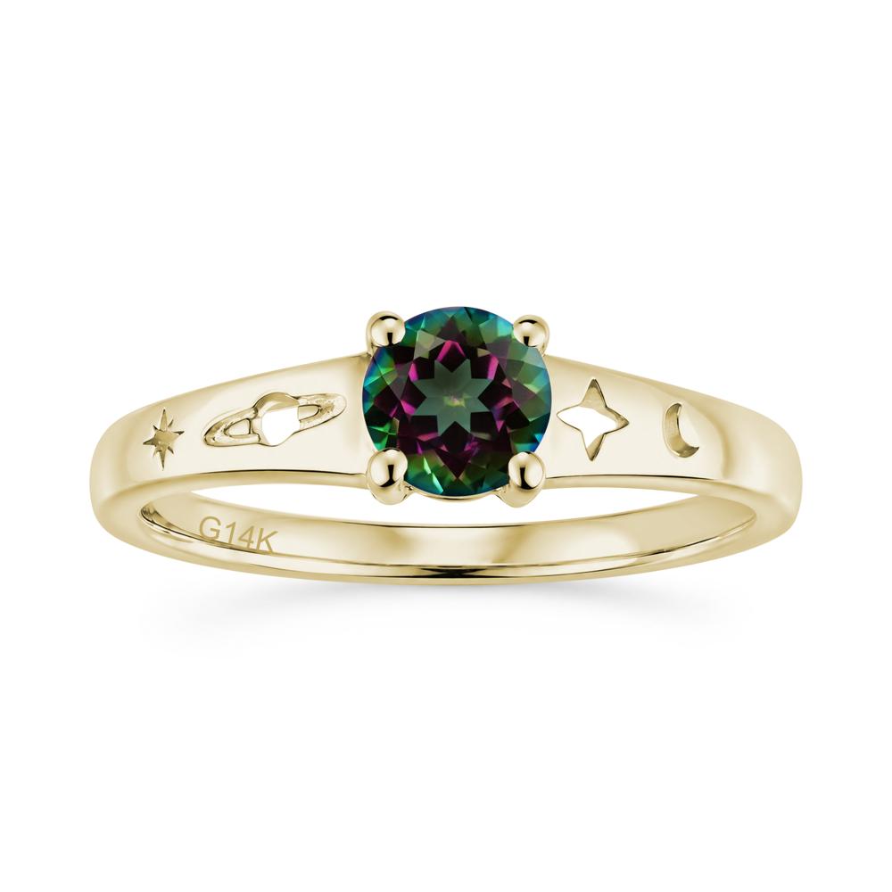 Petite Round Cut Pink Cubic Zirconia Hollow Engraved Ring - LUO Jewelry #gemstone_Mystic Topaz
