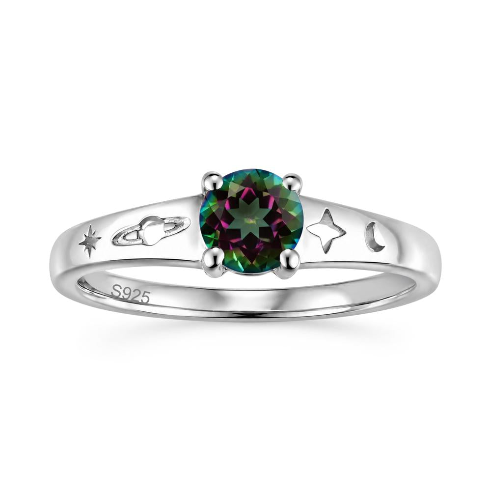 Petite Round Cut Pink Cubic Zirconia Hollow Engraved Ring - LUO Jewelry #gemstone_Mystic Topaz