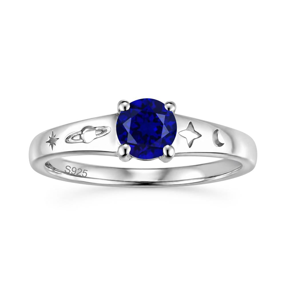 Petite Round Cut Pink Cubic Zirconia Hollow Engraved Ring - LUO Jewelry #gemstone_Sapphire