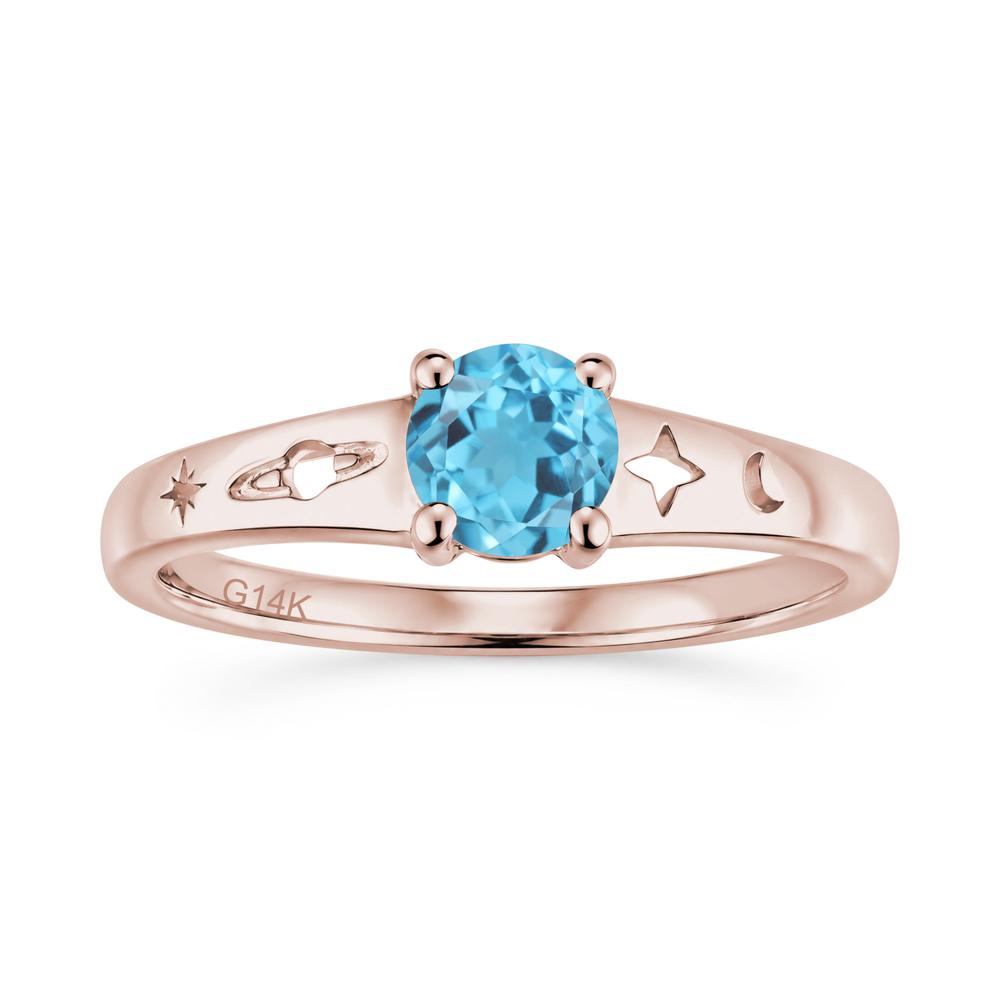 Petite Round Cut Pink Cubic Zirconia Hollow Engraved Ring - LUO Jewelry #gemstone_Swiss Blue Topaz
