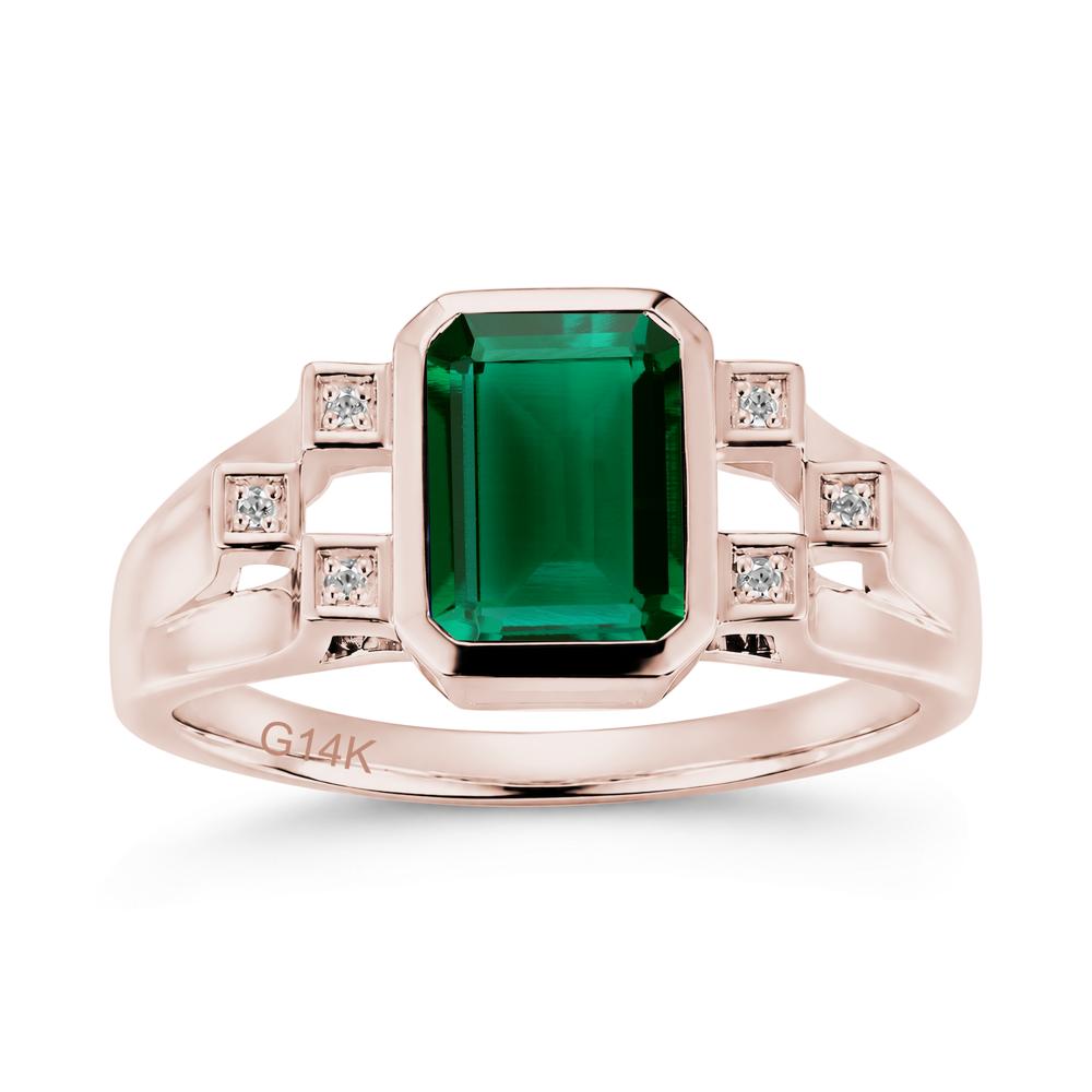 Minimalist Bezel Set Emerald Cut Alexandrite Ring - LUO Jewelry #gemstone_Emerald