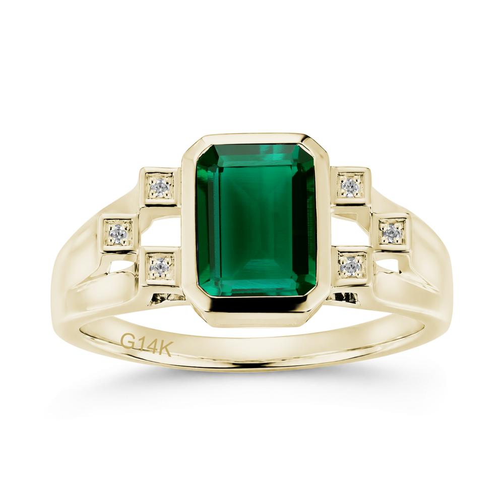 Minimalist Bezel Set Emerald Cut Alexandrite Ring - LUO Jewelry #gemstone_Emerald