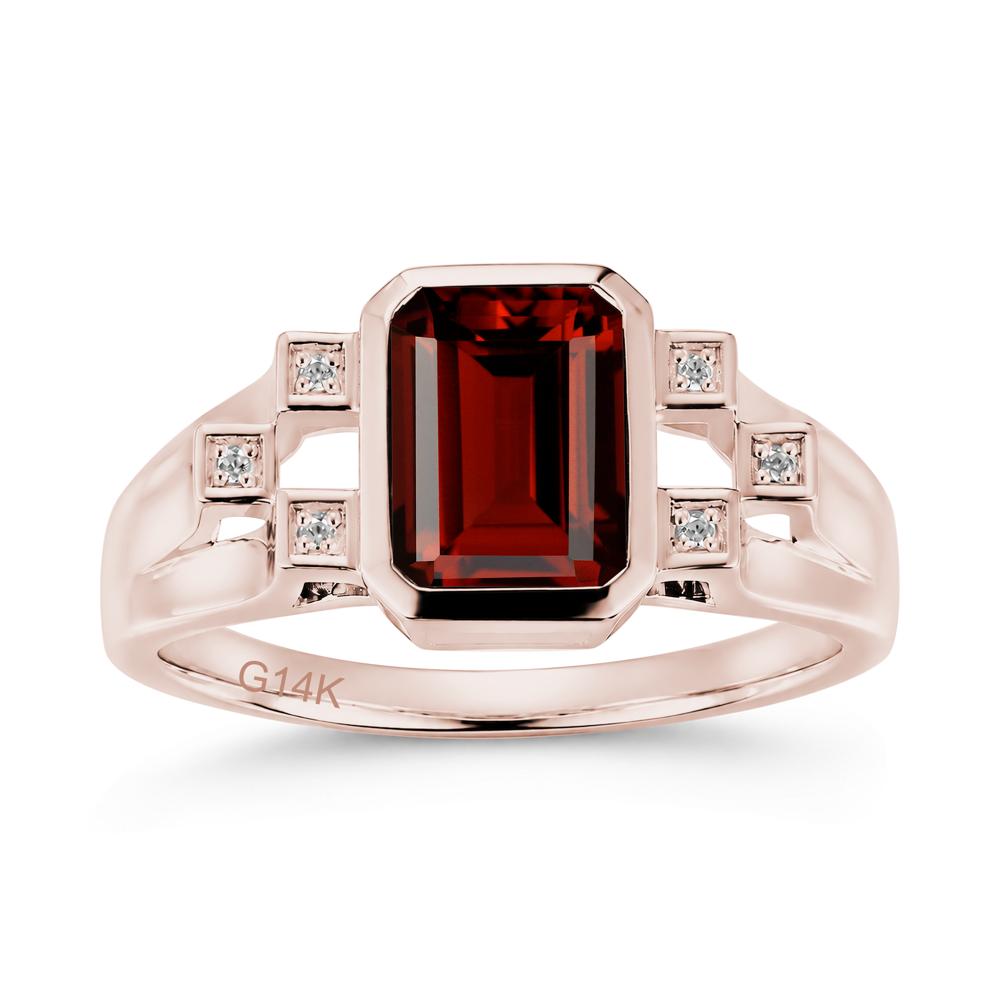 Minimalist Bezel Set Emerald Cut Alexandrite Ring - LUO Jewelry #gemstone_Garnet