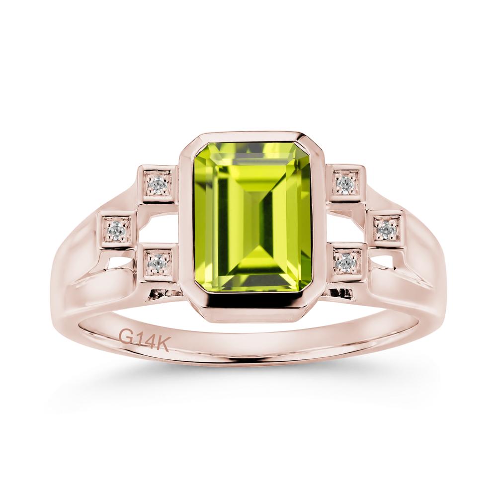 Minimalist Bezel Set Emerald Cut Alexandrite Ring - LUO Jewelry #gemstone_Peridot