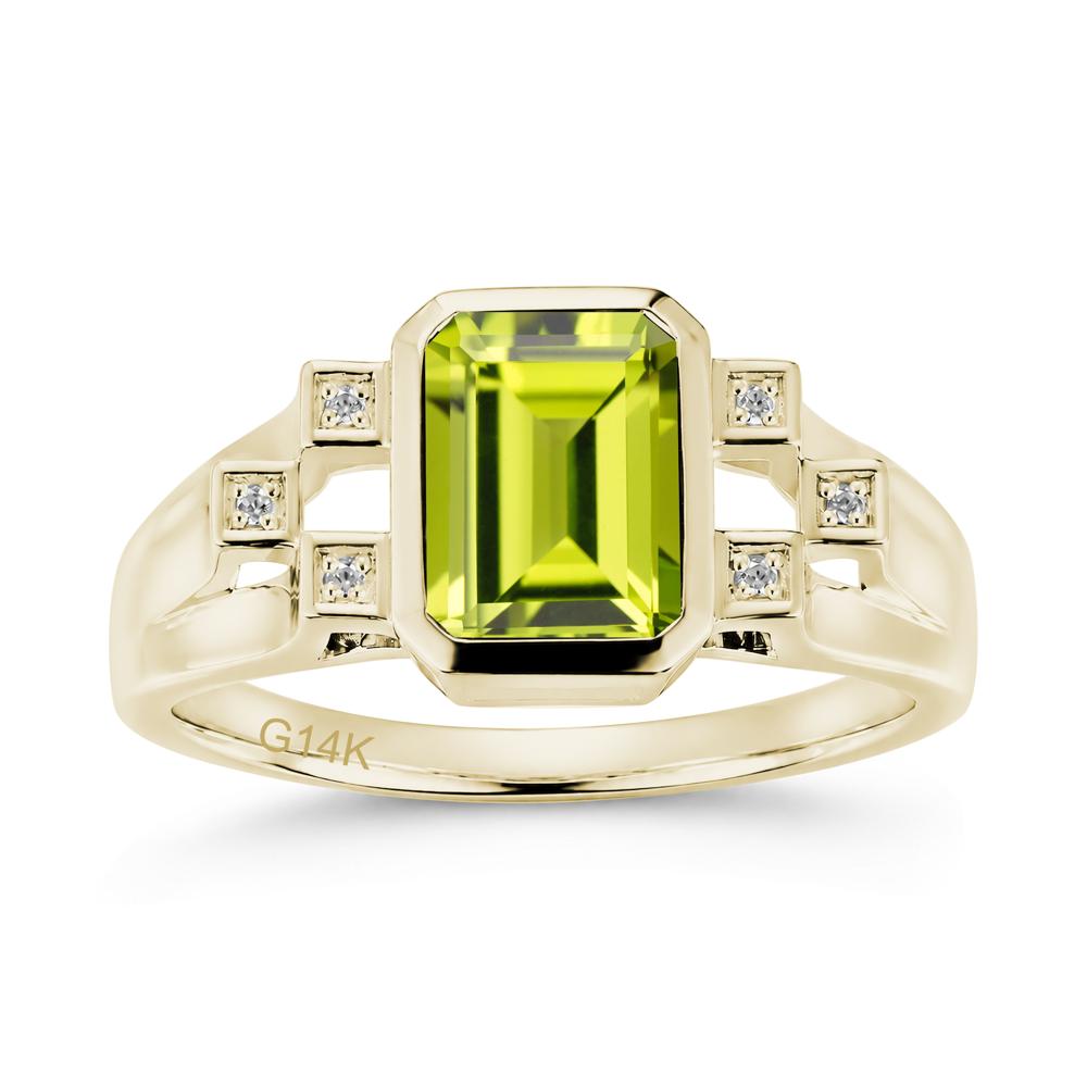 Minimalist Bezel Set Emerald Cut Alexandrite Ring - LUO Jewelry #gemstone_Peridot