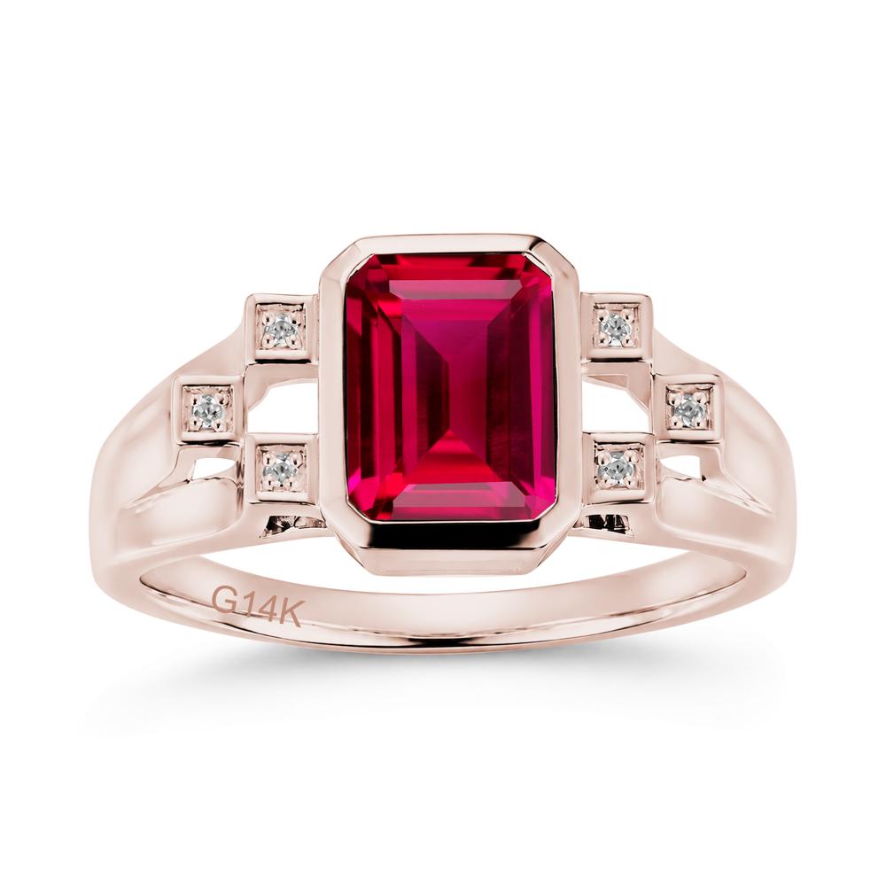 Minimalist Bezel Set Emerald Cut Alexandrite Ring - LUO Jewelry #gemstone_Ruby