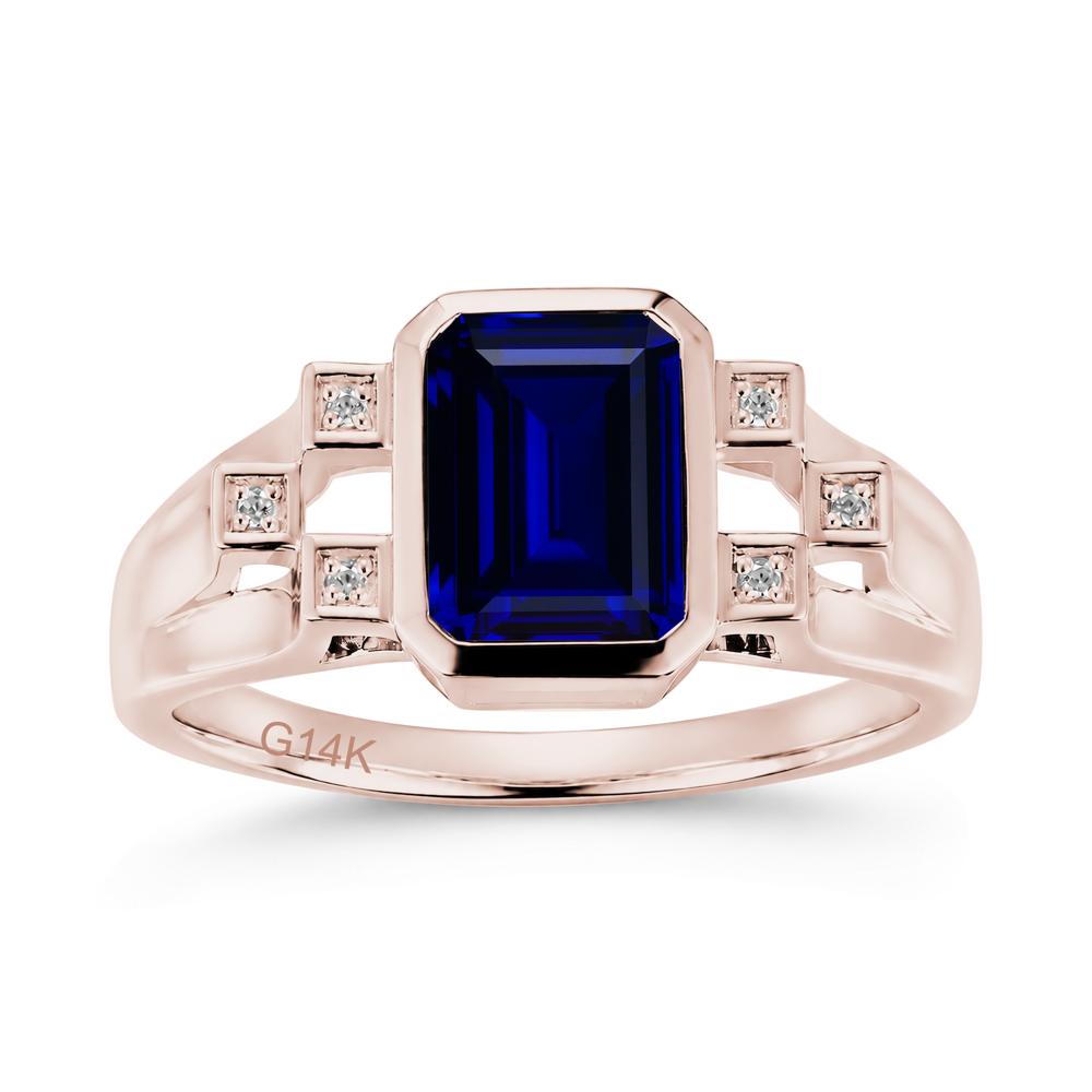 Minimalist Bezel Set Emerald Cut Alexandrite Ring - LUO Jewelry #gemstone_Sapphire