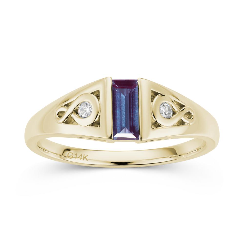Vintage Rectangle Cut Sapphire Infinity Ring - LUO Jewelry #gemstone_Alexandrite