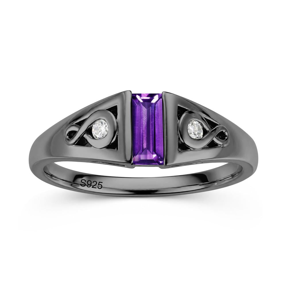 Vintage Rectangle Cut Sapphire Infinity Ring - LUO Jewelry #gemstone_Amethyst
