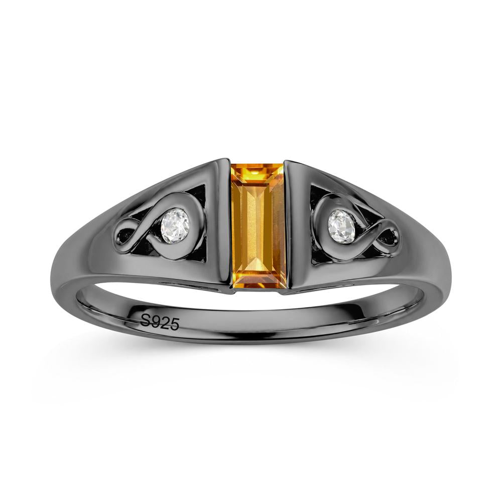 Vintage Rectangle Cut Sapphire Infinity Ring - LUO Jewelry #gemstone_Citrine
