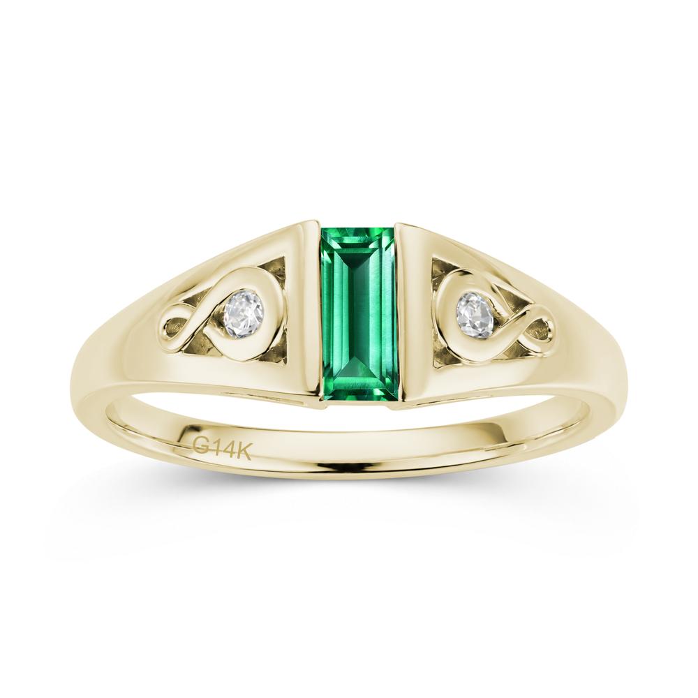 Vintage Rectangle Cut Sapphire Infinity Ring - LUO Jewelry #gemstone_Emerald