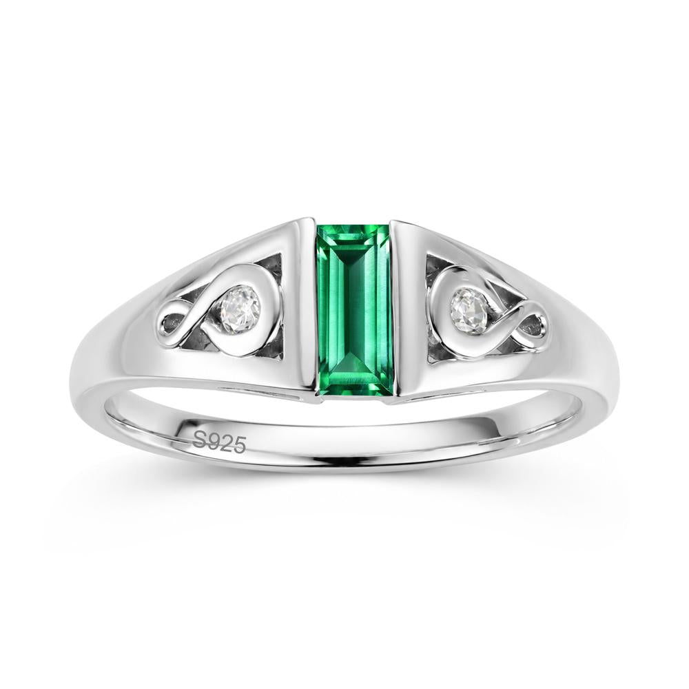 Vintage Rectangle Cut Sapphire Infinity Ring - LUO Jewelry #gemstone_Emerald