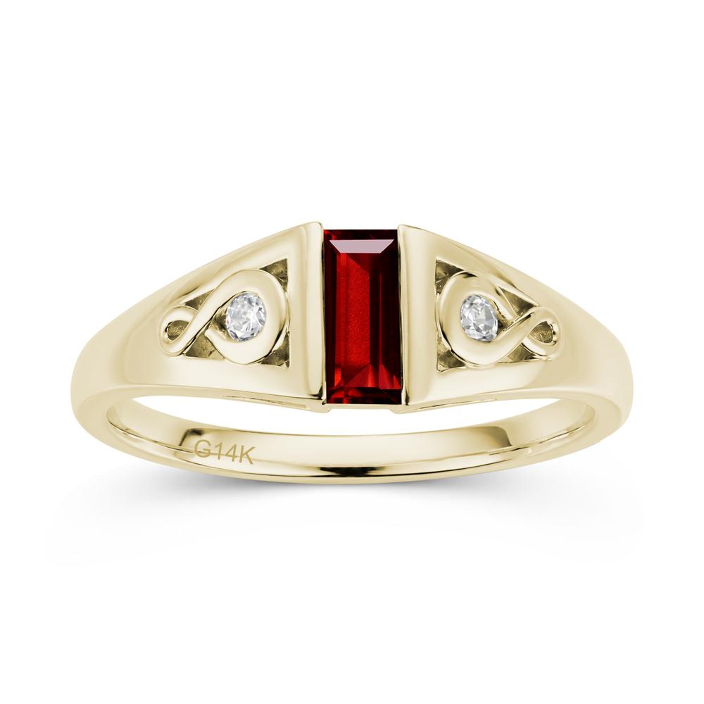 Vintage Rectangle Cut Sapphire Infinity Ring - LUO Jewelry #gemstone_Garnet