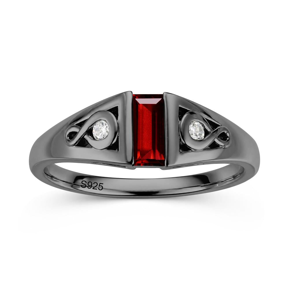 Vintage Rectangle Cut Sapphire Infinity Ring - LUO Jewelry #gemstone_Garnet