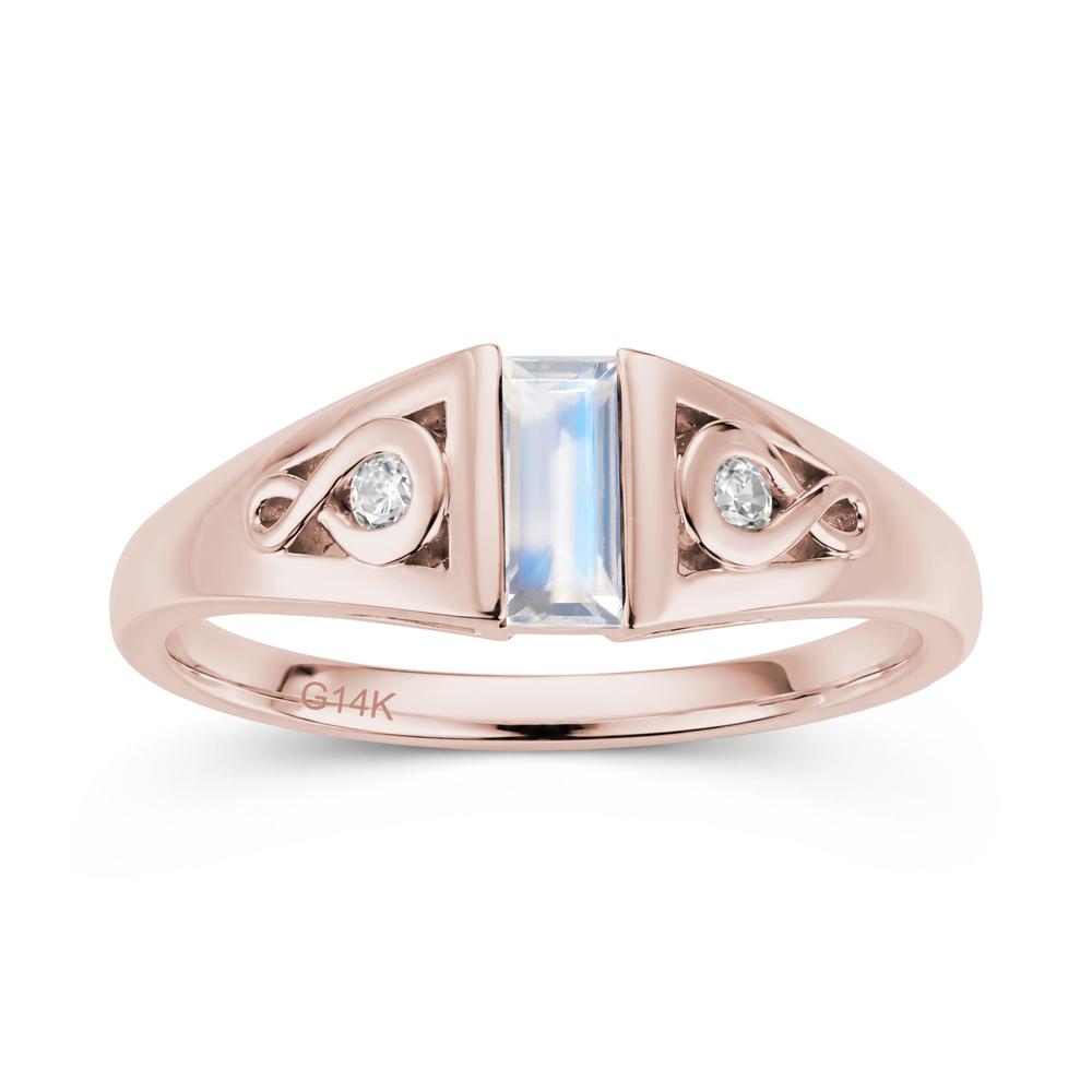 Vintage Rectangle Cut Sapphire Infinity Ring - LUO Jewelry #gemstone_Moonstone