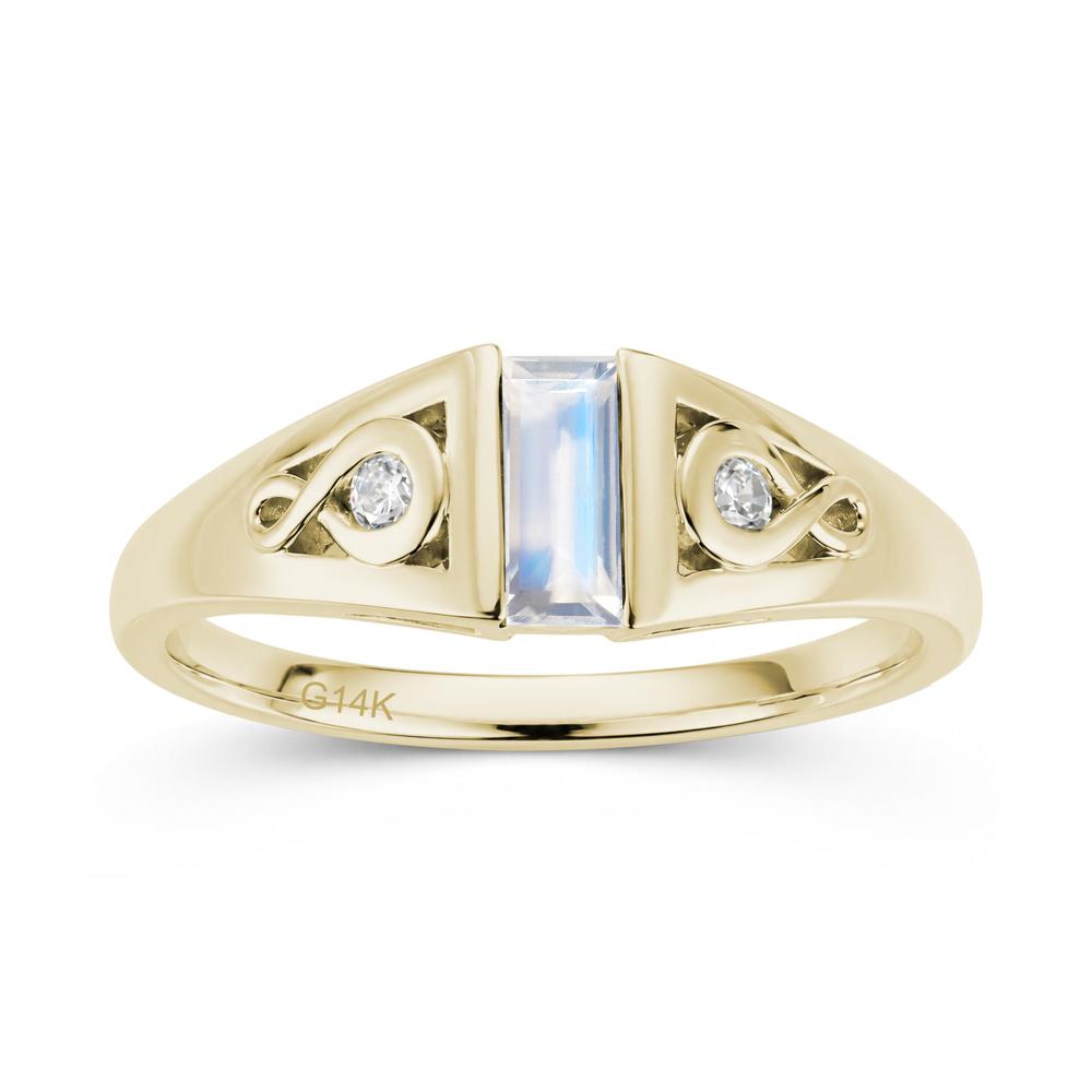 Vintage Rectangle Cut Sapphire Infinity Ring - LUO Jewelry #gemstone_Moonstone