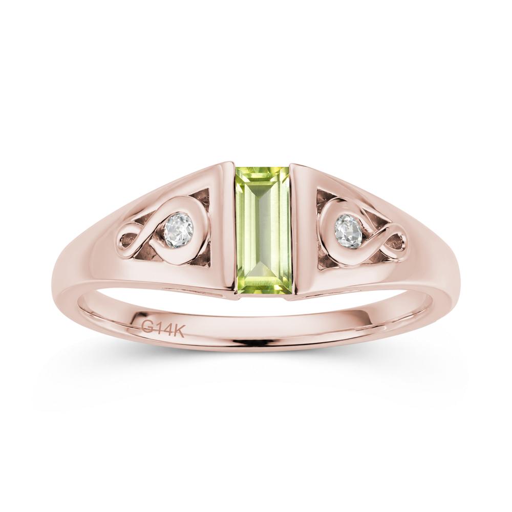 Vintage Rectangle Cut Sapphire Infinity Ring - LUO Jewelry #gemstone_Peridot
