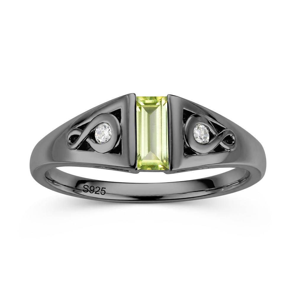 Vintage Rectangle Cut Sapphire Infinity Ring - LUO Jewelry #gemstone_Peridot