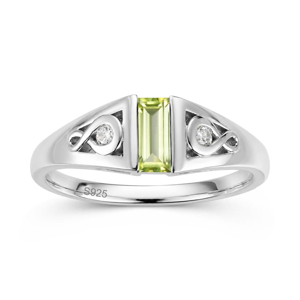 Vintage Rectangle Cut Sapphire Infinity Ring - LUO Jewelry #gemstone_Peridot