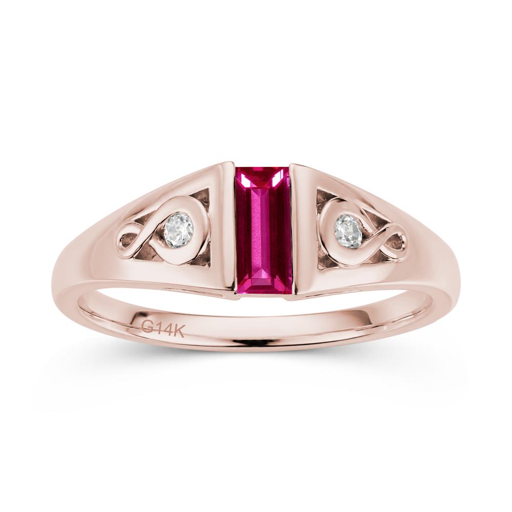 Vintage Rectangle Cut Sapphire Infinity Ring - LUO Jewelry #gemstone_Ruby