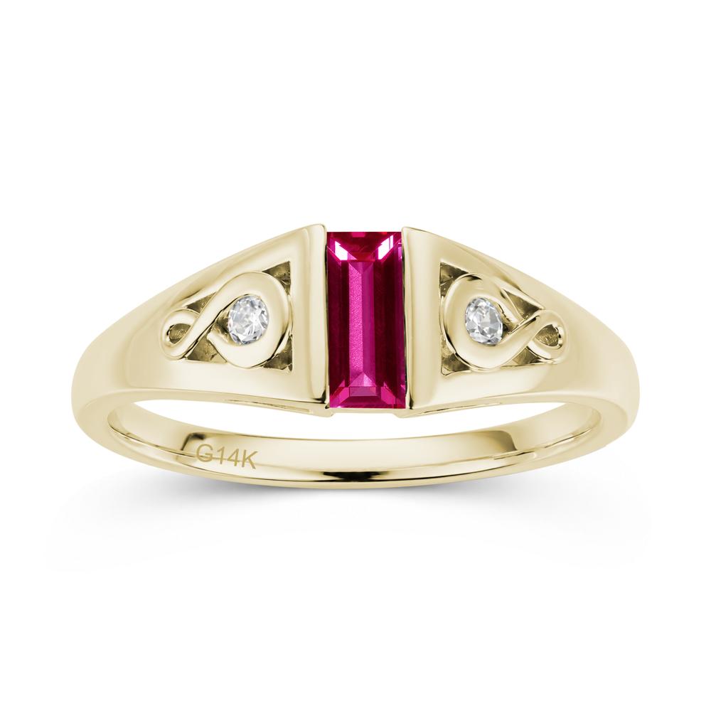 Vintage Rectangle Cut Sapphire Infinity Ring - LUO Jewelry #gemstone_Ruby