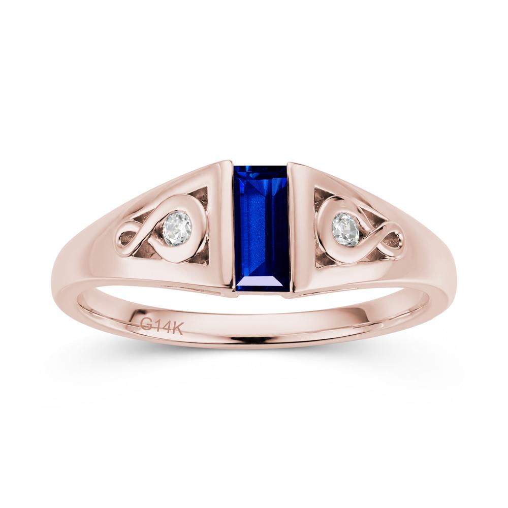 Vintage Rectangle Cut Sapphire Infinity Ring - LUO Jewelry #gemstone_Sapphire
