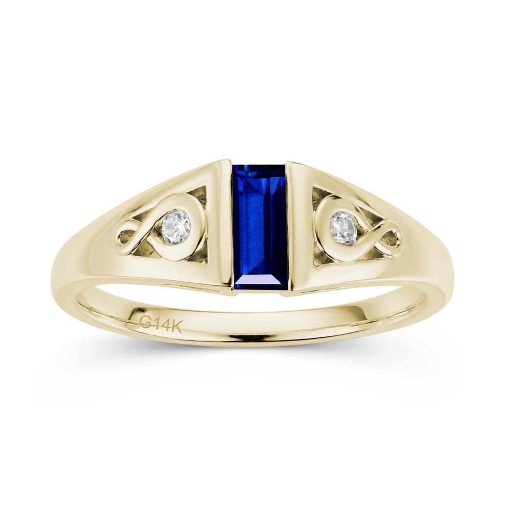 Vintage Rectangle Cut Sapphire Infinity Ring - LUO Jewelry #gemstone_Sapphire