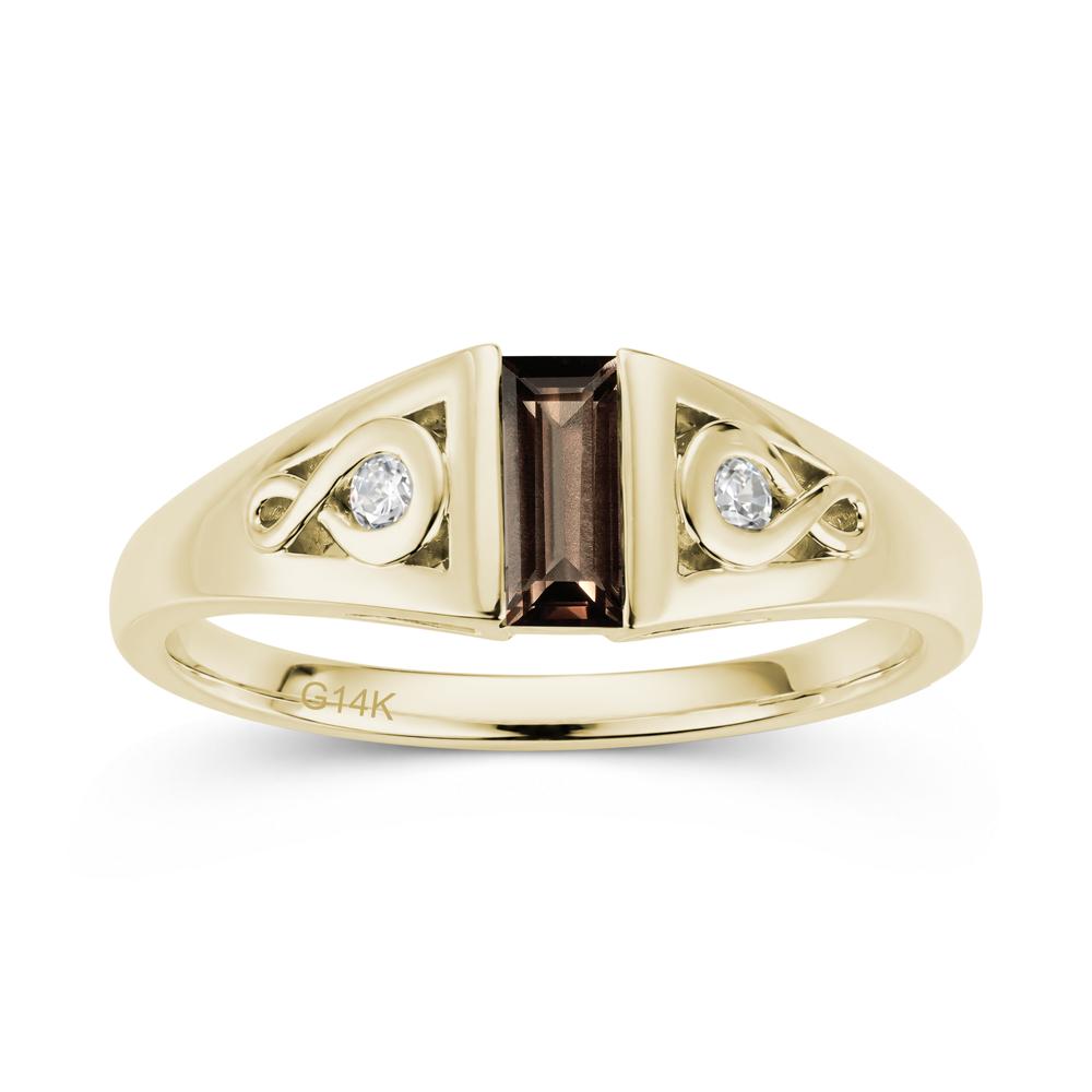 Vintage Rectangle Cut Sapphire Infinity Ring - LUO Jewelry #gemstone_Smoky Quartz