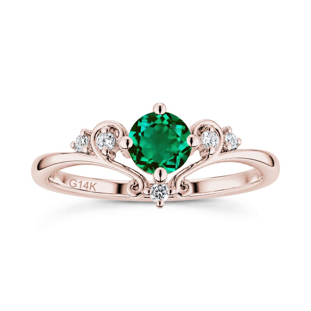 Vintage Round Cut Sapphire Swirl Vine Ring - LUO Jewelry #gemstone_Emerald