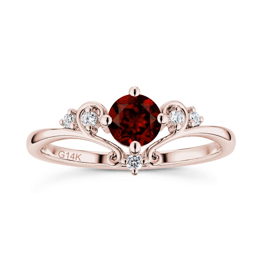 Vintage Round Cut Sapphire Swirl Vine Ring - LUO Jewelry #gemstone_Garnet