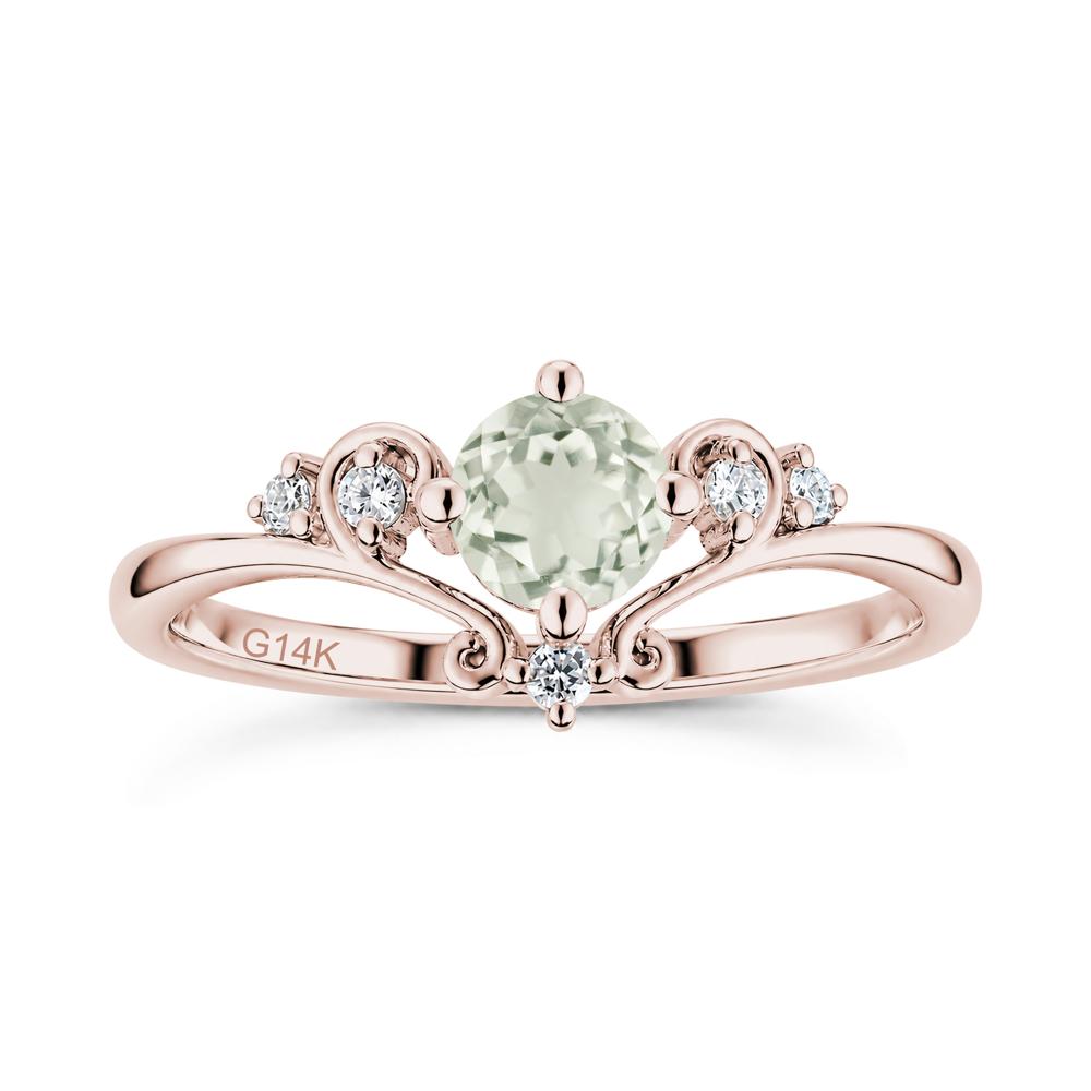 Vintage Round Cut Sapphire Swirl Vine Ring - LUO Jewelry #gemstone_Green Amethyst