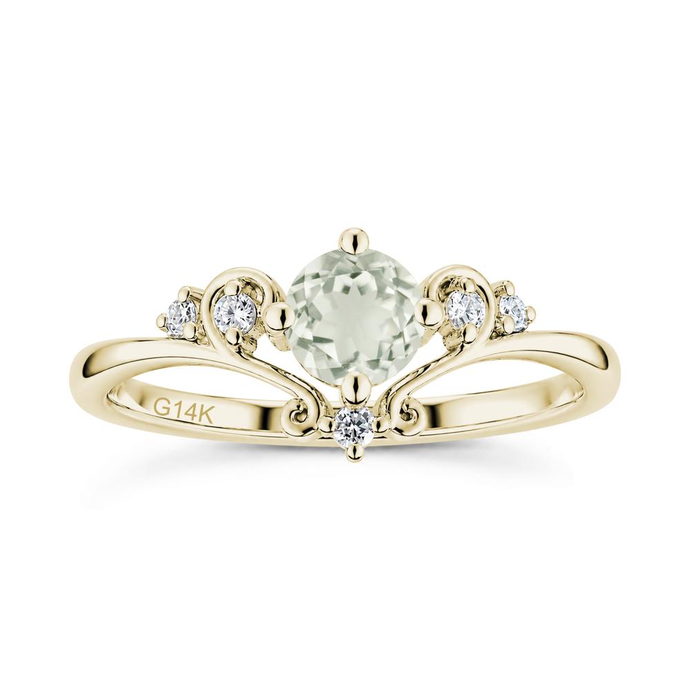 Vintage Round Cut Sapphire Swirl Vine Ring - LUO Jewelry #gemstone_Green Amethyst