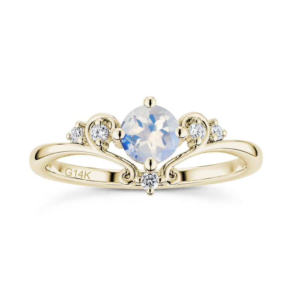 Vintage Round Cut Sapphire Swirl Vine Ring - LUO Jewelry #gemstone_Moonstone