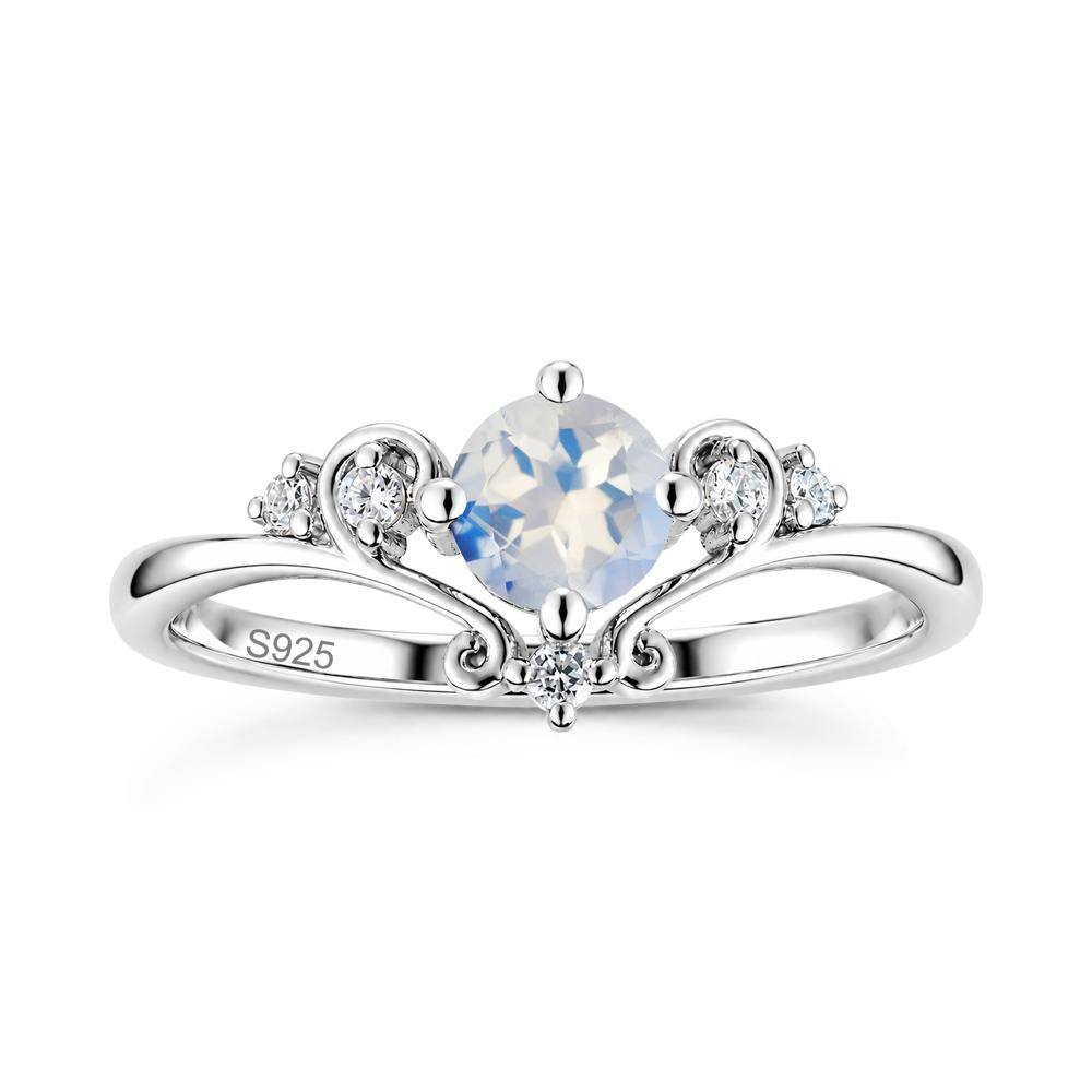 Vintage Round Cut Sapphire Swirl Vine Ring - LUO Jewelry #gemstone_Moonstone