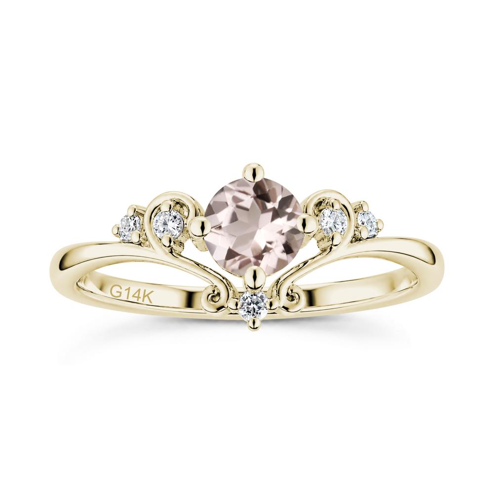 Vintage Round Cut Sapphire Swirl Vine Ring - LUO Jewelry #gemstone_Morganite