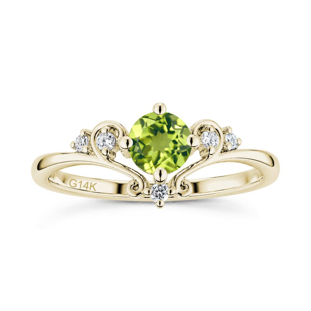 Vintage Round Cut Sapphire Swirl Vine Ring - LUO Jewelry #gemstone_Peridot